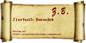 Zierhuth Benedek névjegykártya